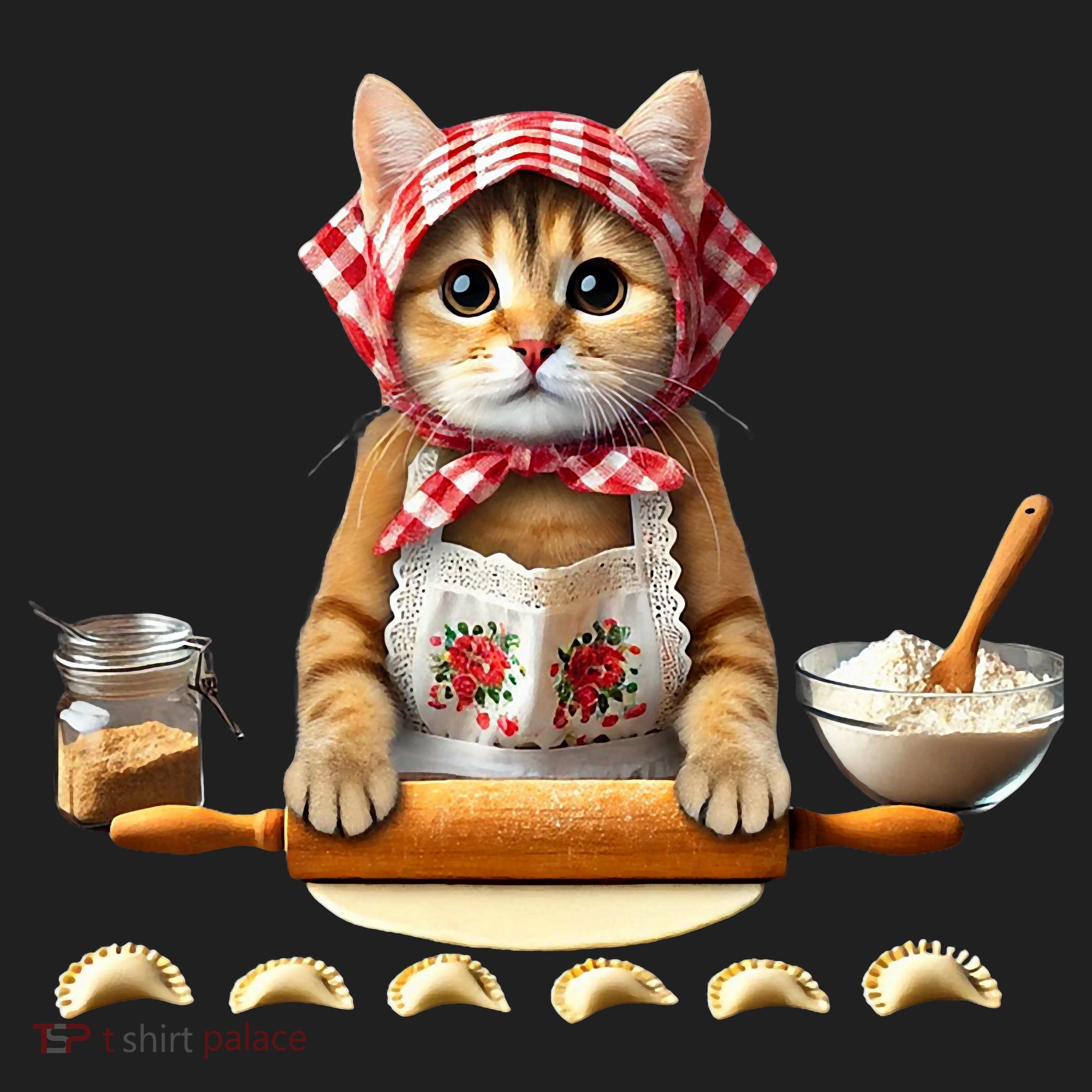Babushka Cat Pierogi Making Polish Cat Beanie