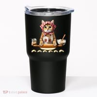 Babushka Cat Pierogi Making Polish Cat Tumbler thumb 0
