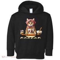 Babushka Cat Pierogi Making Polish Cat Toddler Hoodie thumb 0