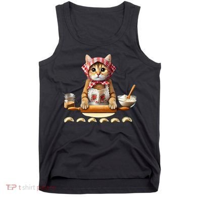 Babushka Cat Pierogi Making Polish Cat Tank Top