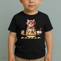Babushka Cat Pierogi Making Polish Cat Toddler T-Shirt thumb 2