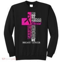 Breast Cancer Pink Ribbon Survivor For Christian Cross Sweatshirt thumb 0