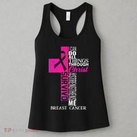 Breast Cancer Pink Ribbon Survivor For Christian Cross Women's Tank Top thumb 3