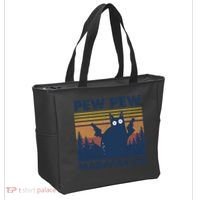 Black Cat Pew Pew Madafakas Tote Bag thumb 2