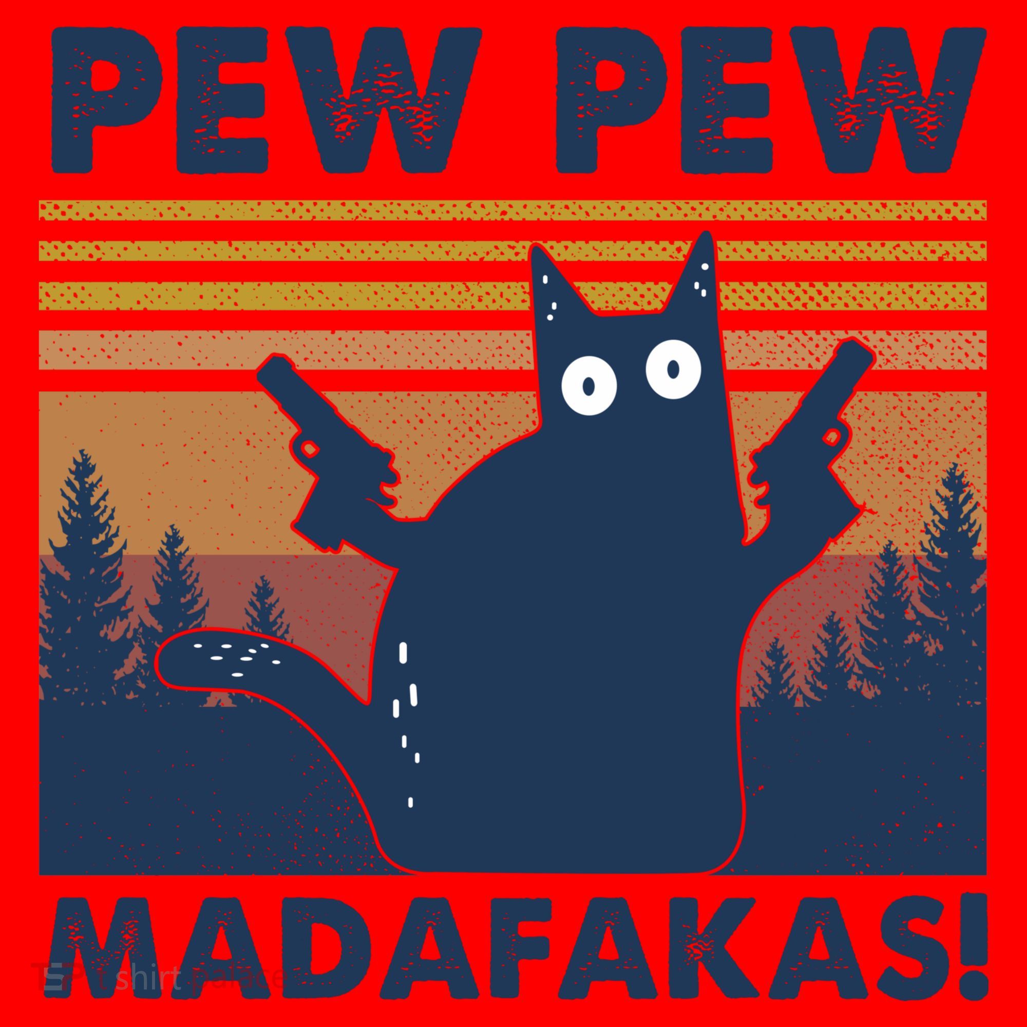 Black Cat Pew Pew Madafakas Santa Hat