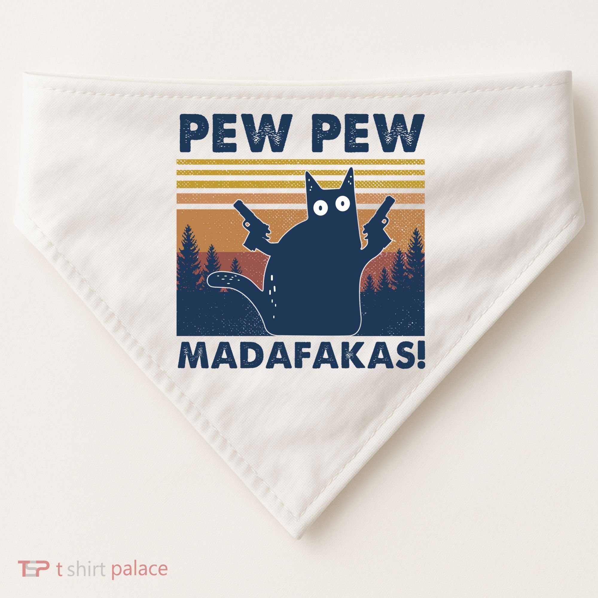 Black Cat Pew Pew Madafakas USA-Made Doggie Bandana