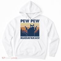 Black Cat Pew Pew Madafakas Hoodie thumb 0