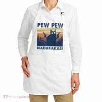 Black Cat Pew Pew Madafakas Apron thumb 2