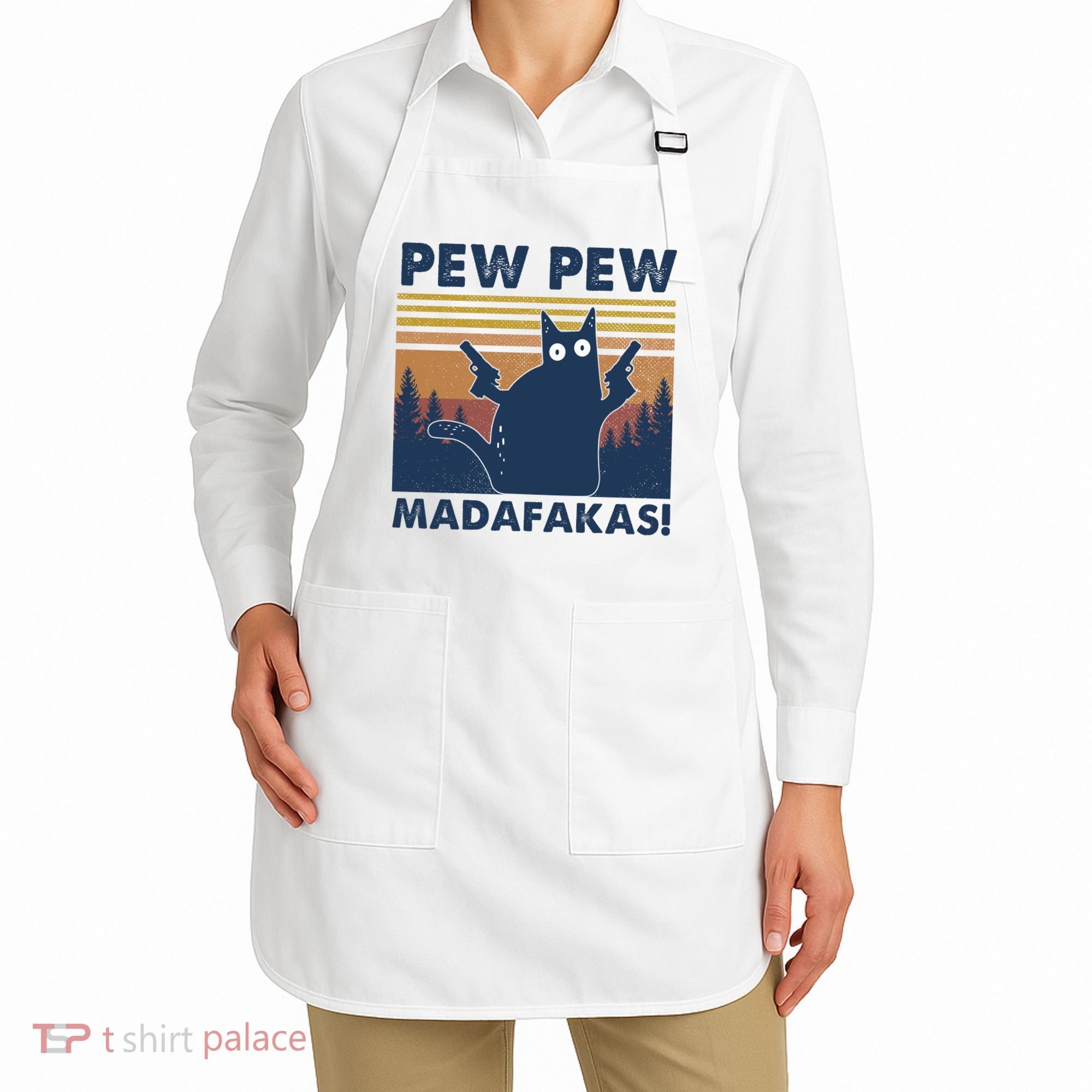 Black Cat Pew Pew Madafakas Apron
