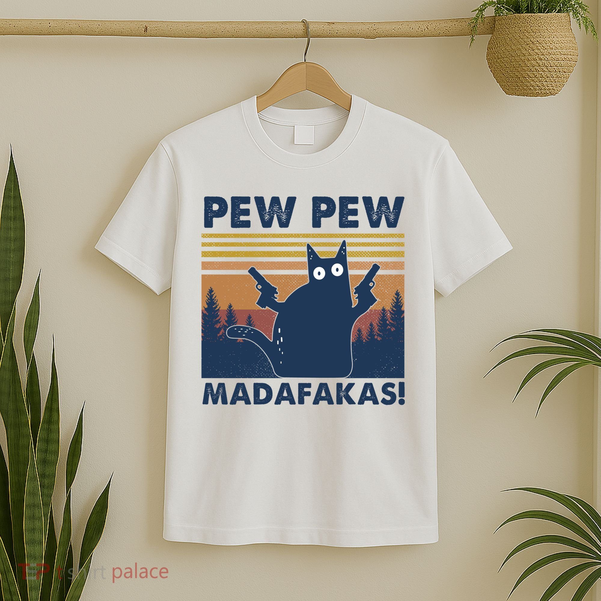 Black Cat Pew Pew Madafakas T-Shirt