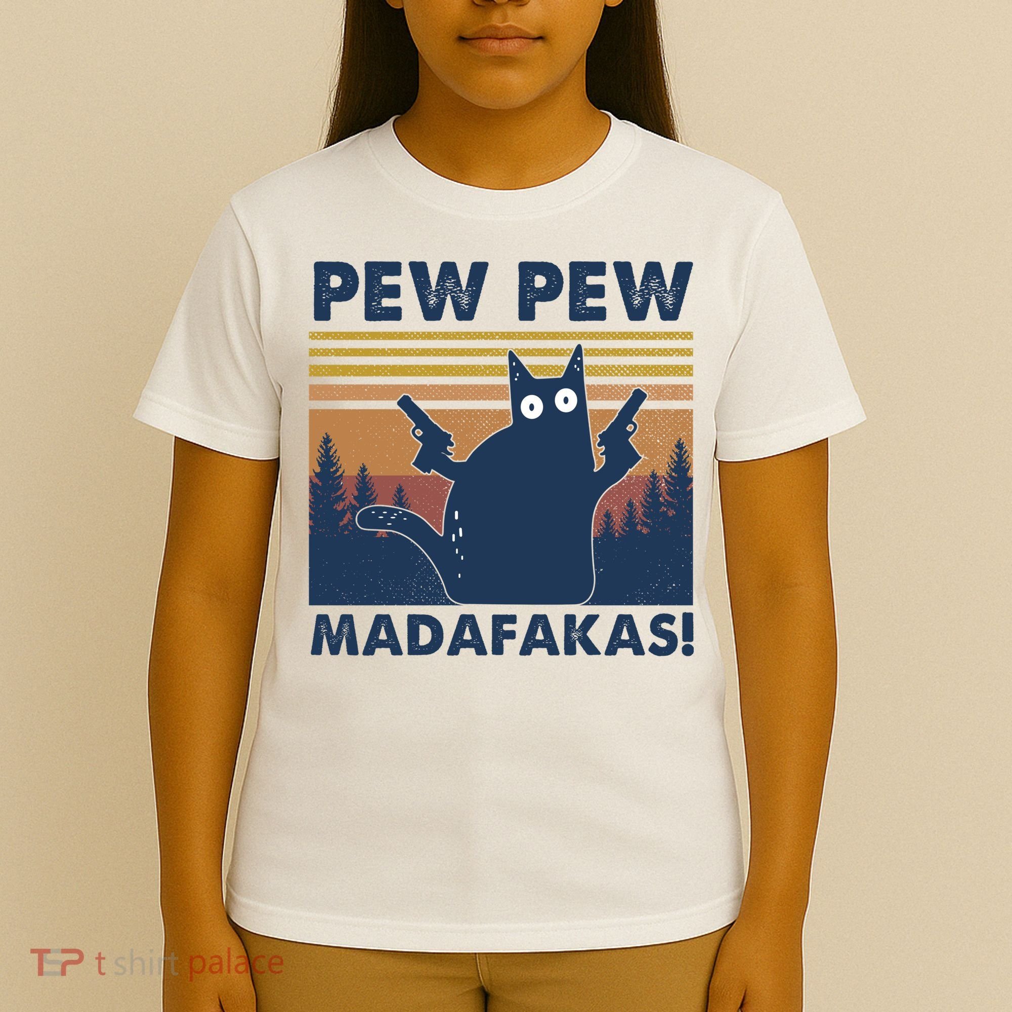 Black Cat Pew Pew Madafakas T-Shirt