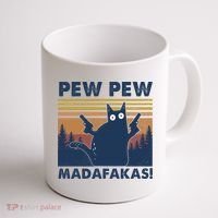 Black Cat Pew Pew Madafakas Coffee Mug thumb 1