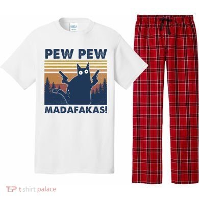 Black Cat Pew Pew Madafakas Pajama Set