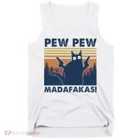 Black Cat Pew Pew Madafakas Tank Top thumb 0