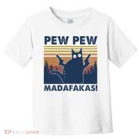 Black Cat Pew Pew Madafakas Toddler T-Shirt thumb 0