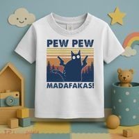 Black Cat Pew Pew Madafakas Toddler T-Shirt thumb 3