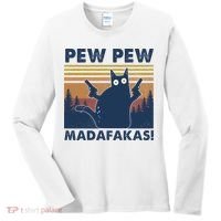 Black Cat Pew Pew Madafakas Women's Long Sleeve Shirt thumb 0