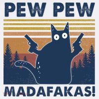 Black Cat Pew Pew Madafakas Women's Long Sleeve Shirt thumb 2
