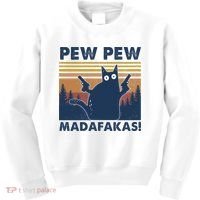 Black Cat Pew Pew Madafakas Kids Sweatshirt thumb 0