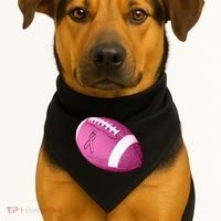 Breast Cancer Pink Football USA-Made Doggie Bandana thumb 1