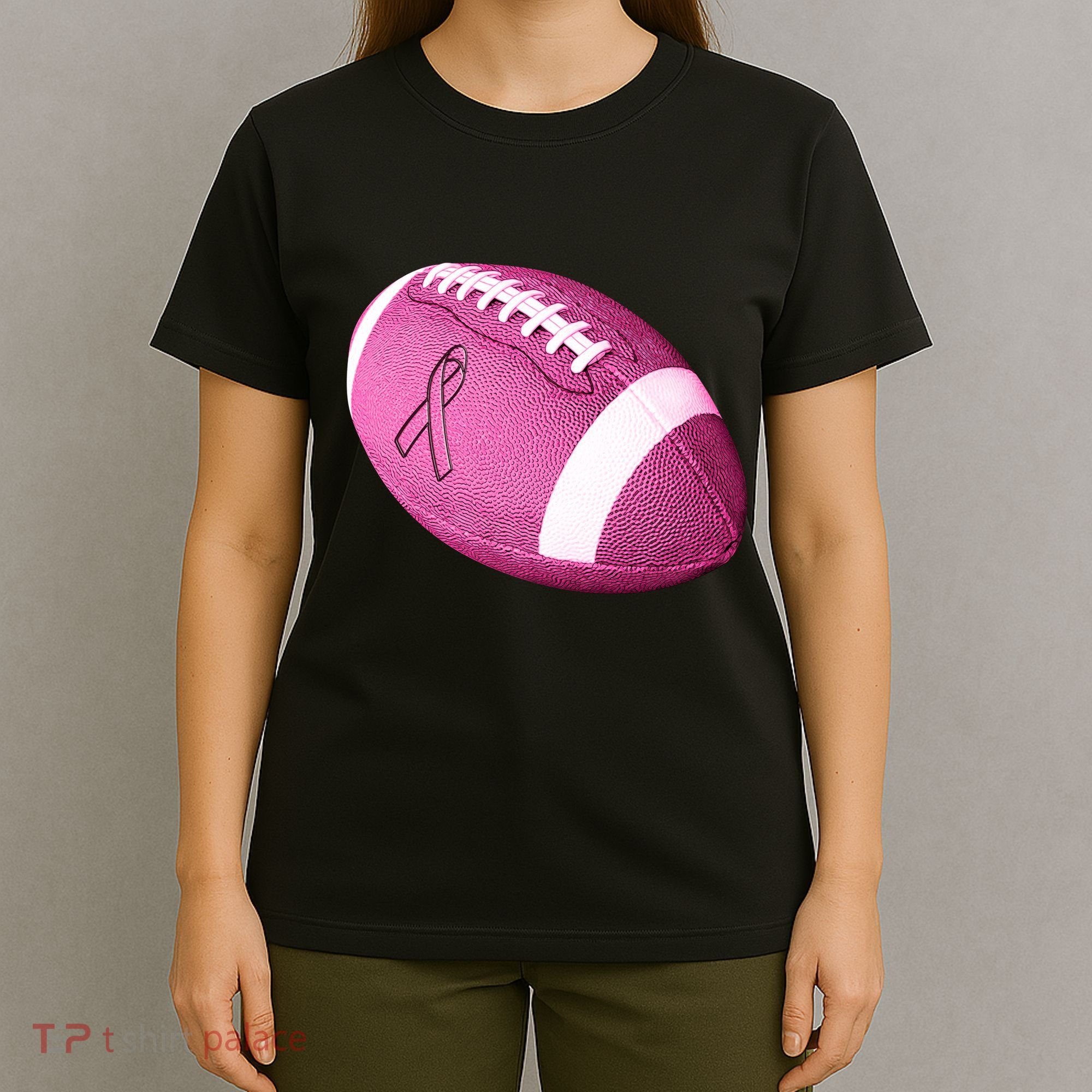 Breast Cancer Pink Football T-Shirt