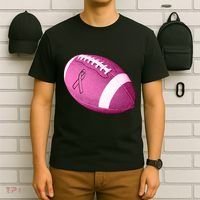 Breast Cancer Pink Football T-Shirt thumb 6