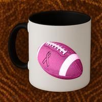 Breast Cancer Pink Football Coffee Mug thumb 2