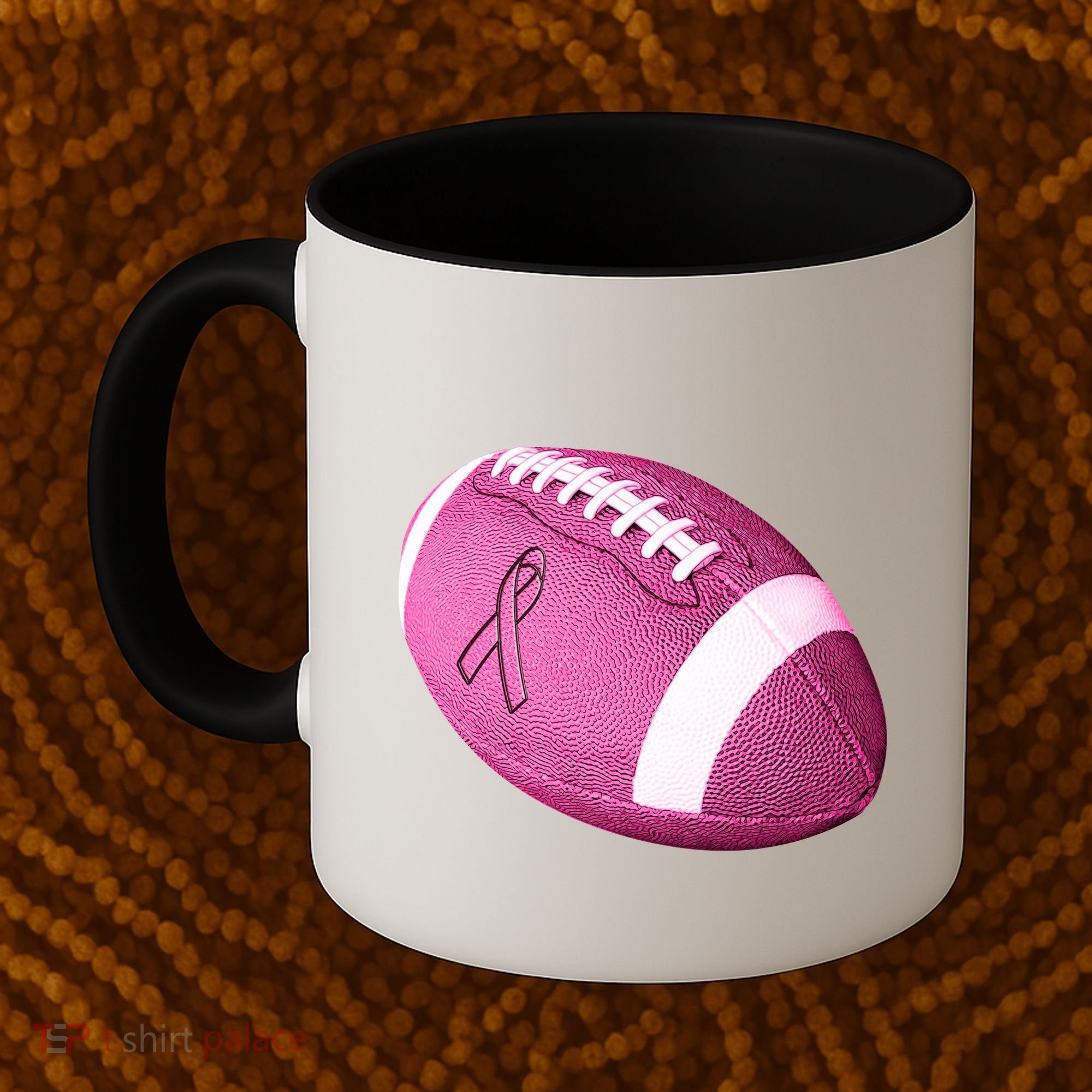 Breast Cancer Pink Football Coffee Mug
