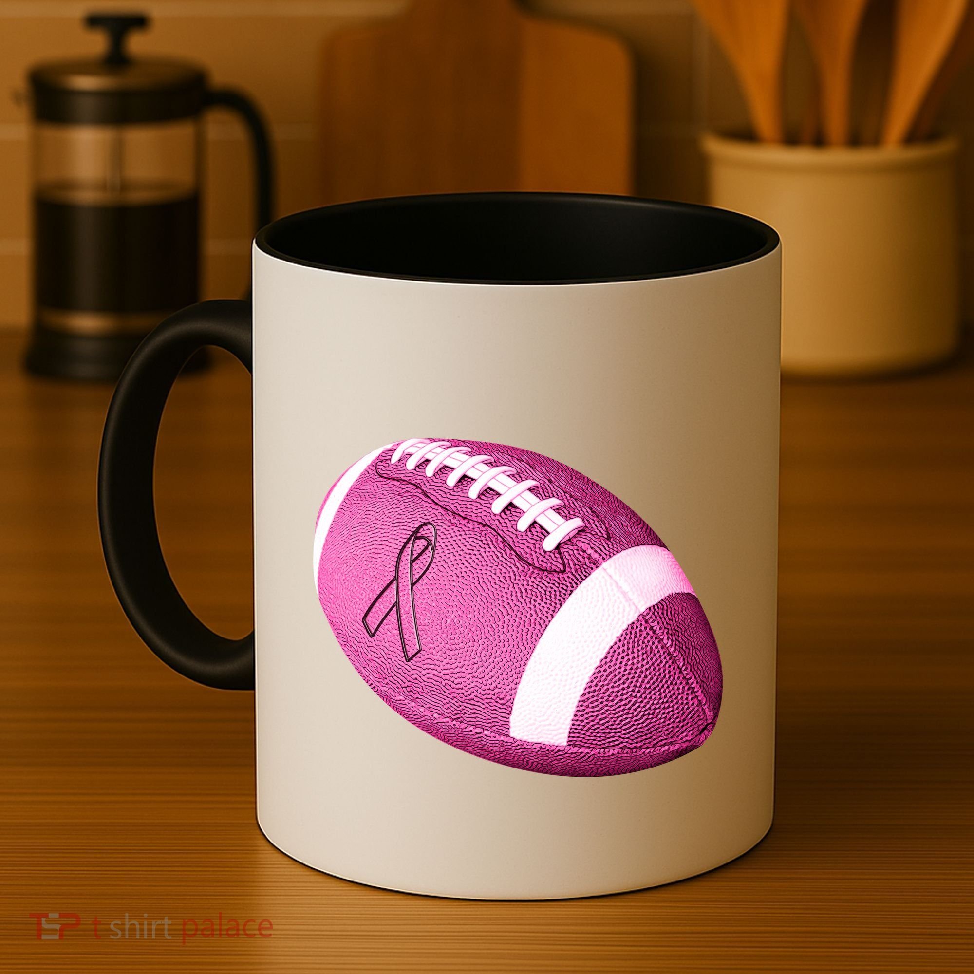 Breast Cancer Pink Football Coffee Mug