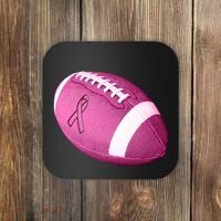 Breast Cancer Pink Football Coaster thumb 0