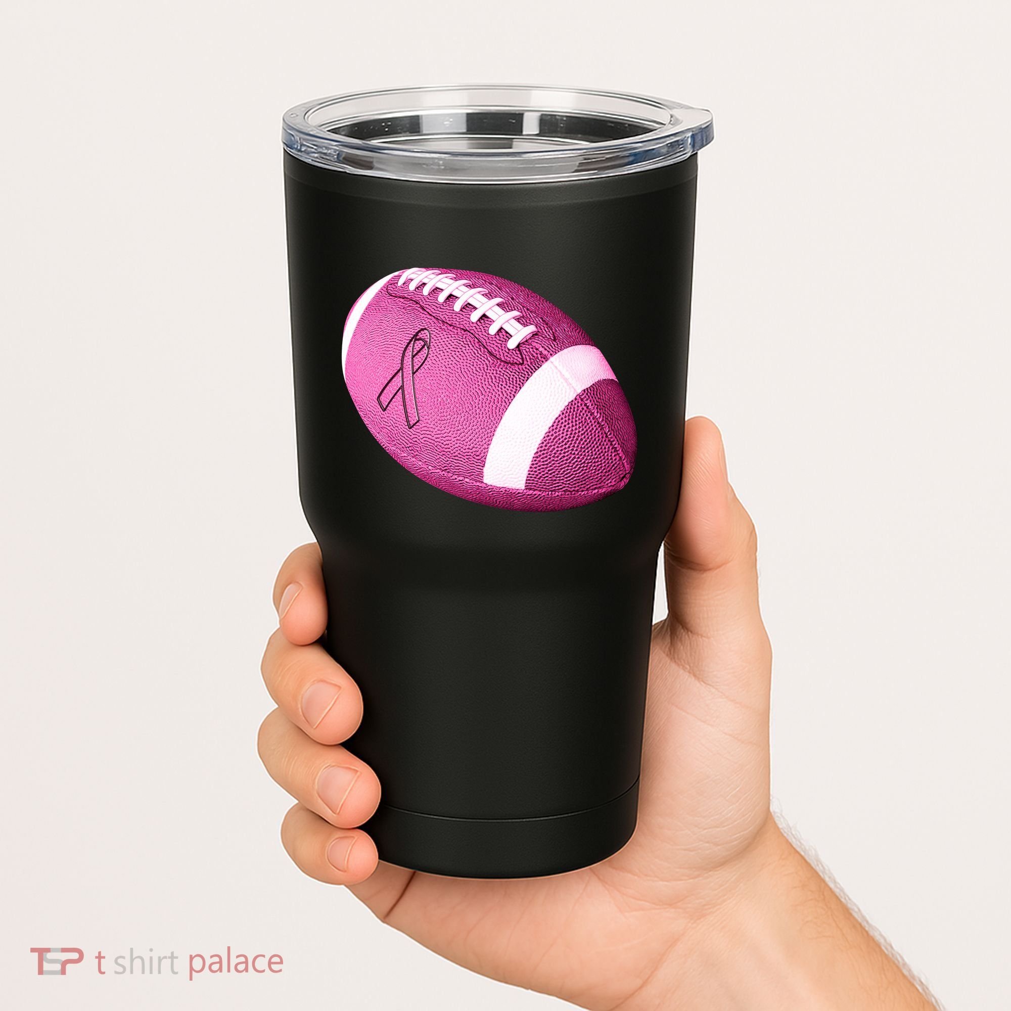 Breast Cancer Pink Football Tumbler
