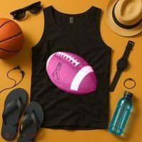 Breast Cancer Pink Football Tank Top thumb 4