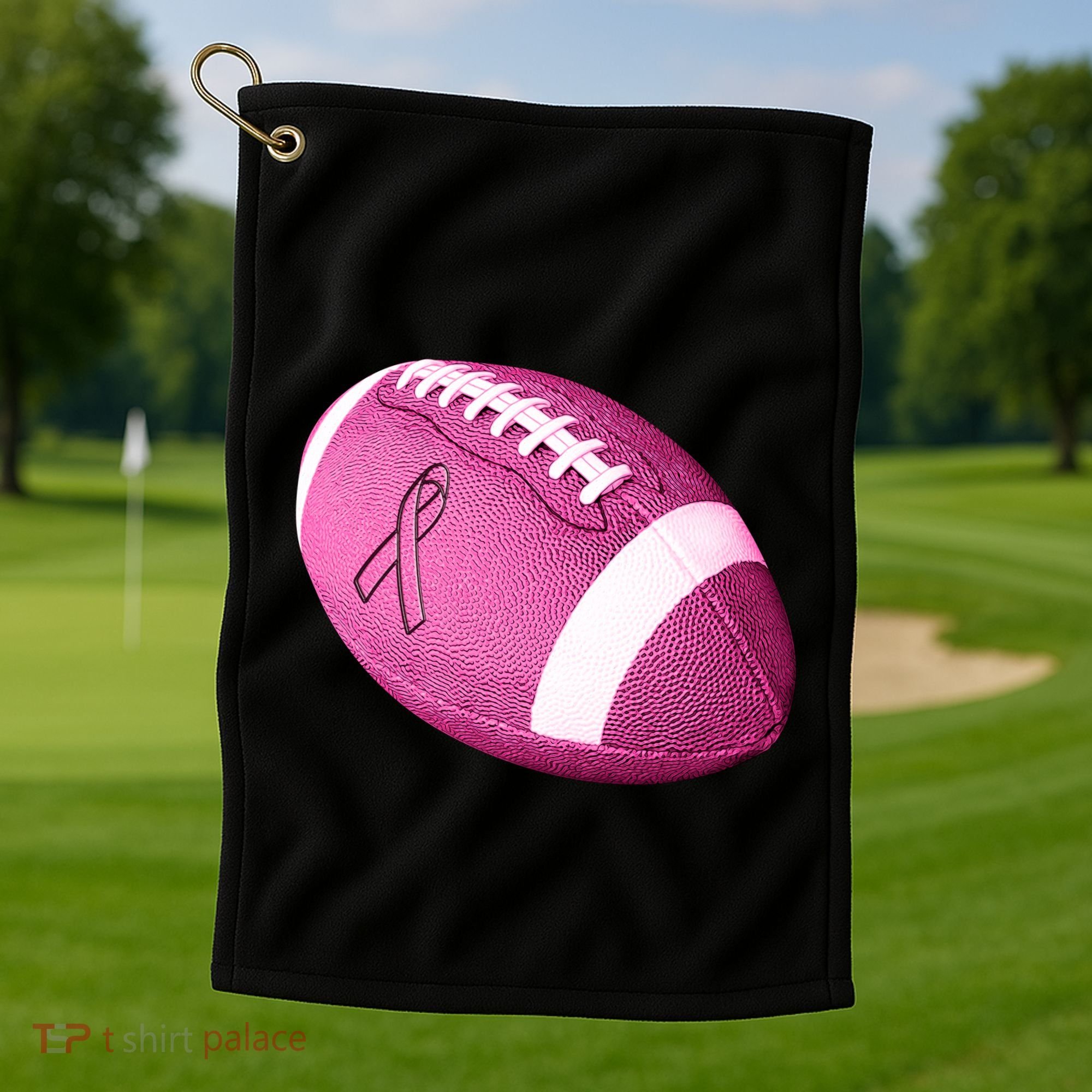 Breast Cancer Pink Football Golf Towel