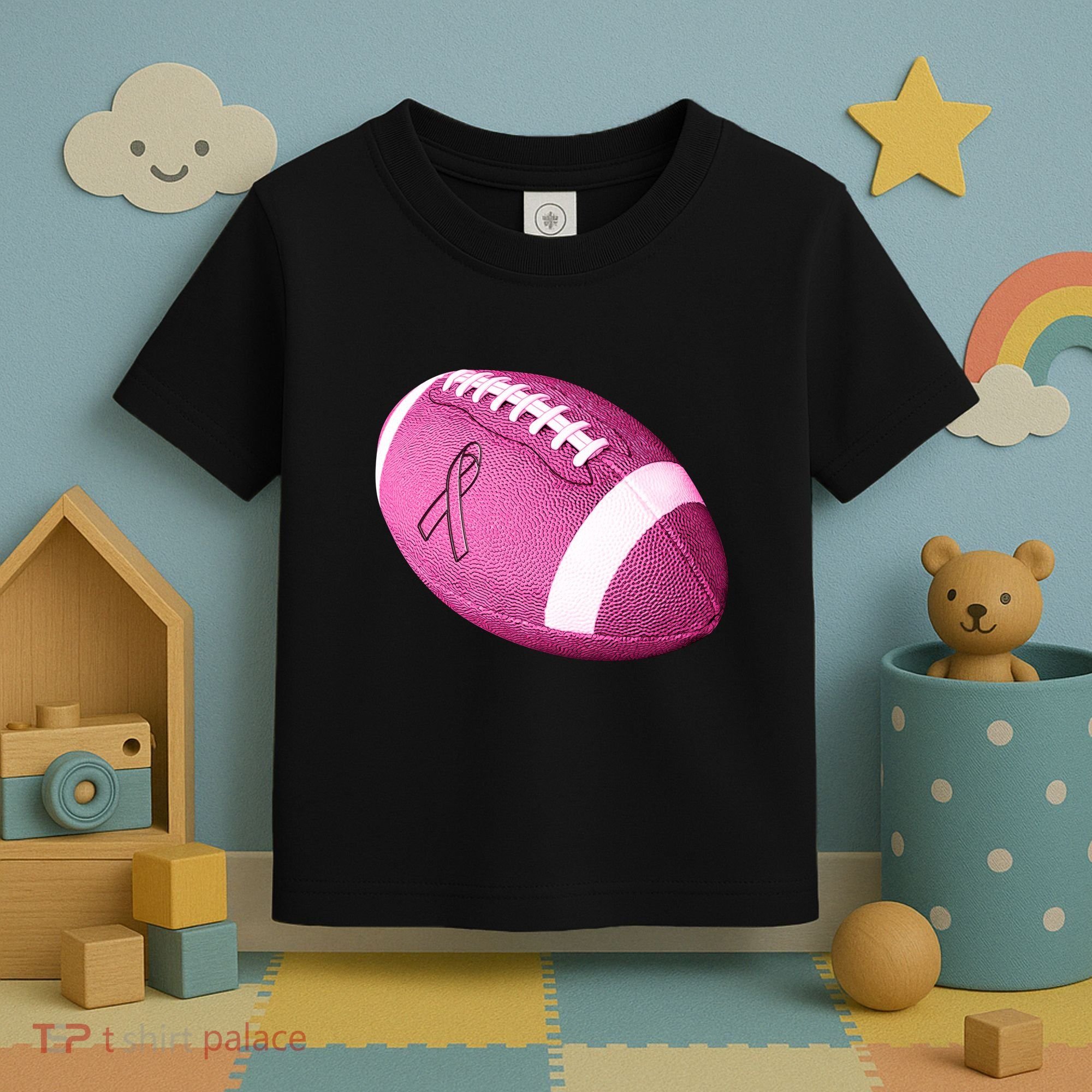 Breast Cancer Pink Football Toddler T-Shirt
