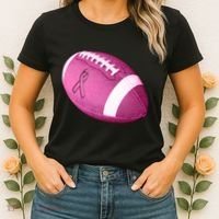 Breast Cancer Pink Football Women's T-Shirt thumb 2