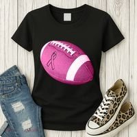 Breast Cancer Pink Football Women's T-Shirt thumb 3