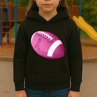 Breast Cancer Pink Football Kids Hoodie thumb 3