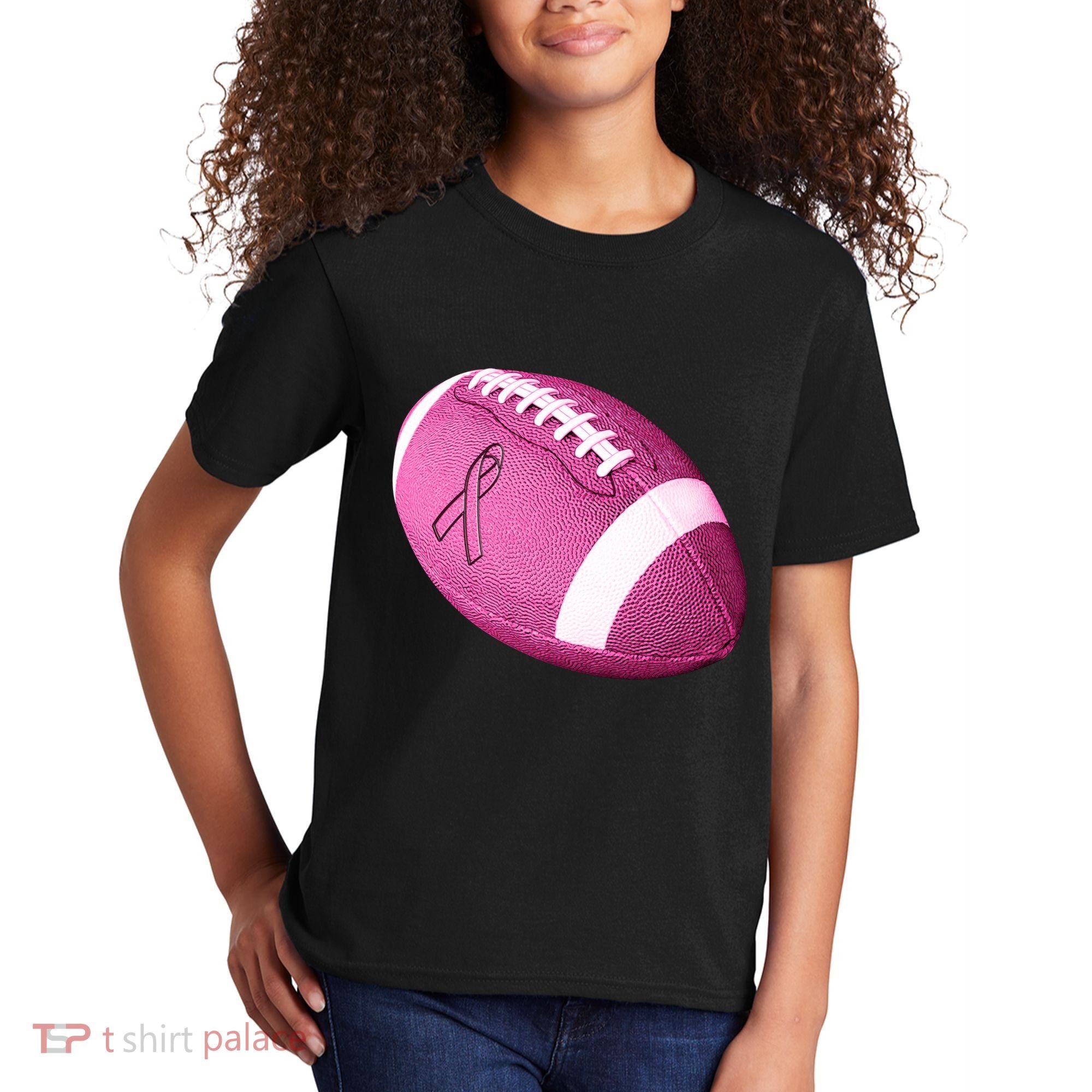 Breast Cancer Pink Football Kids T-Shirt