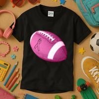 Breast Cancer Pink Football Kids T-Shirt thumb 3