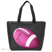 Breast Cancer Pink Football Tote Bag thumb 0