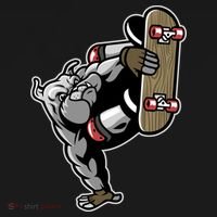 Bulldog Character Playing Skateboard Backpack thumb 2