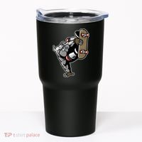 Bulldog Character Playing Skateboard Tumbler thumb 0