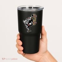 Bulldog Character Playing Skateboard Tumbler thumb 2