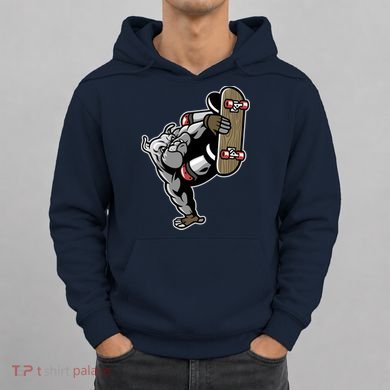 Bulldog Character Playing Skateboard Hoodie