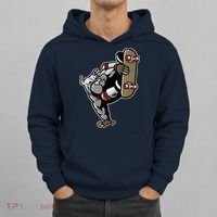 Bulldog Character Playing Skateboard Hoodie thumb 0