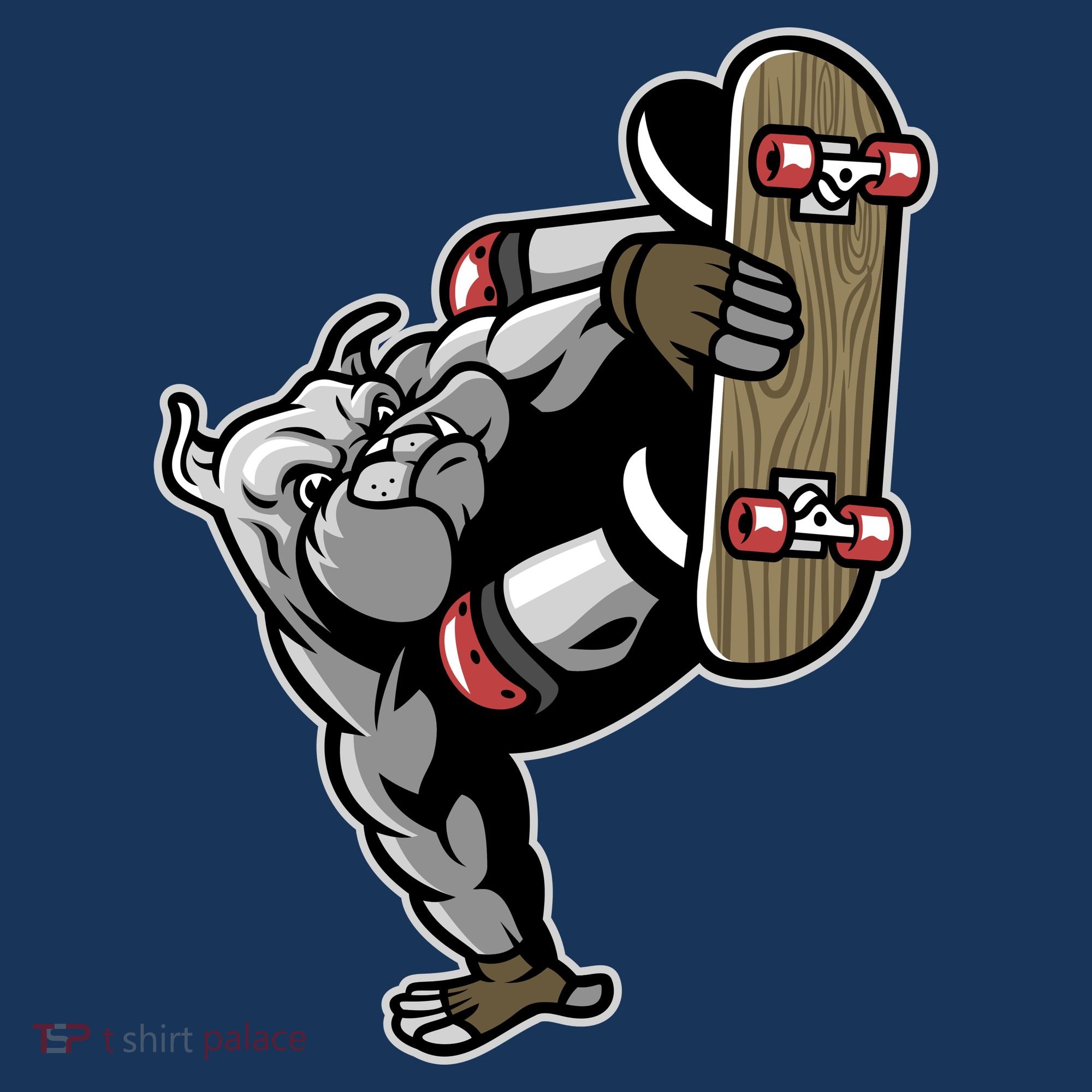 Bulldog Character Playing Skateboard Hoodie