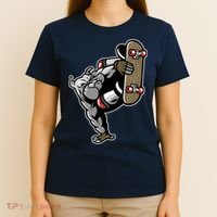 Bulldog Character Playing Skateboard T-Shirt thumb 4