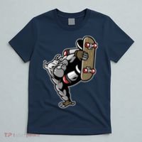 Bulldog Character Playing Skateboard T-Shirt thumb 5