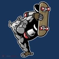 Bulldog Character Playing Skateboard T-Shirt thumb 7