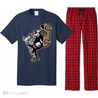 Bulldog Character Playing Skateboard Pajama Set thumb 0